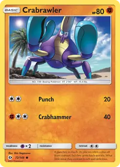 Crabrawler 72 - Sun & Moon Base Pokesingles