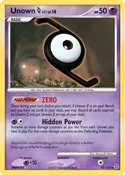 Unown Z 72 - Secret Wonders Pokesingles
