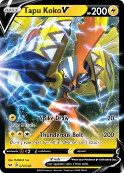 Tapu Koko V 072 - Sword & Shield Base Pokesingles