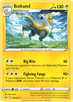 Boltund 075 - Sword & Shield Base Pokesingles
