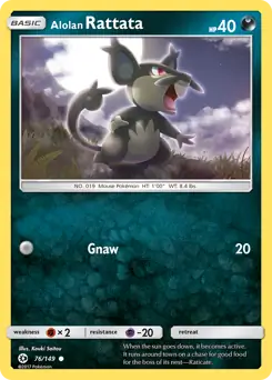 Alolan Rattata 76 - Sun & Moon Base Pokesingles