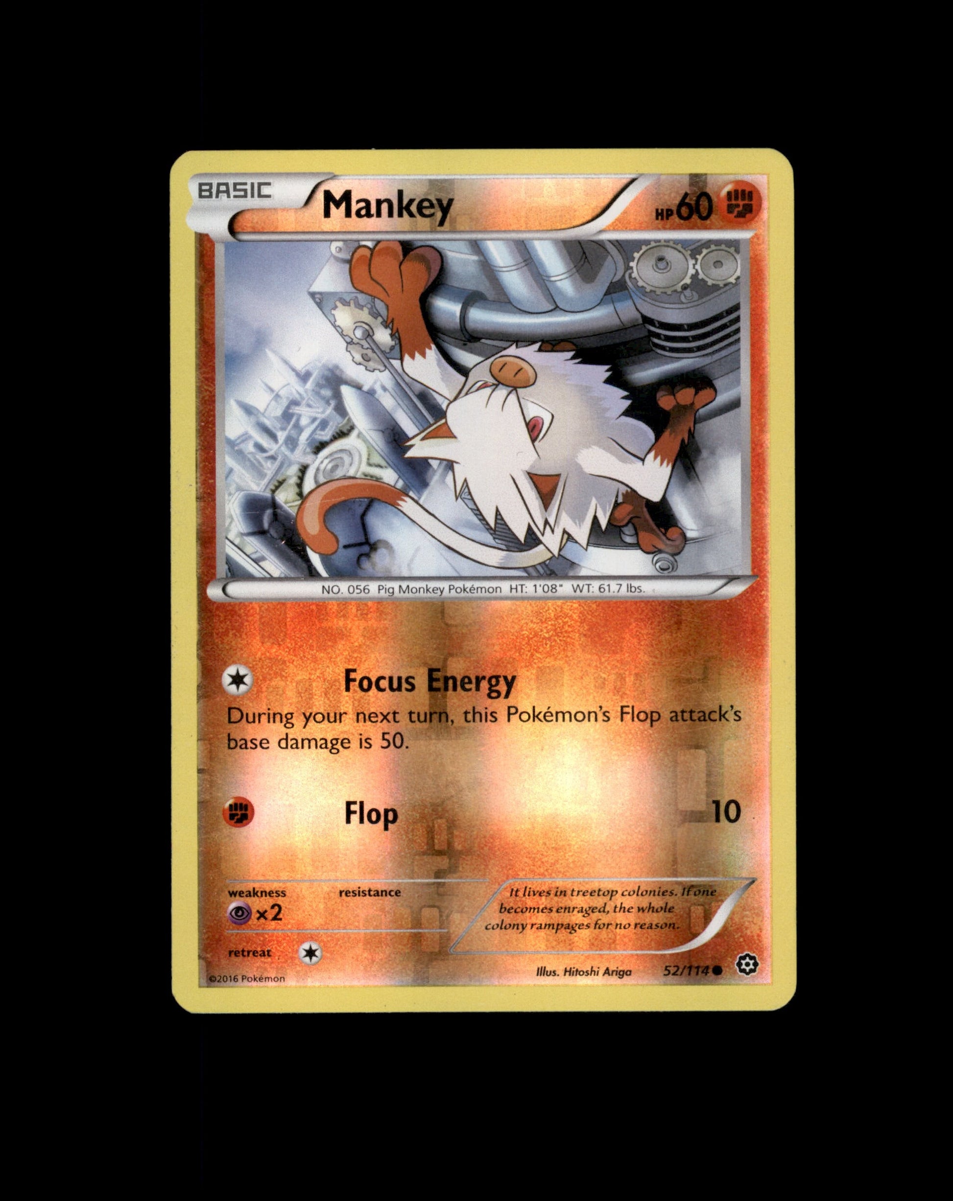 *SE BILDE FOR TILSTAND* Mankey [Reverse Holo] #52 Pokemon Steam Siege Pokesingles
