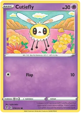 Cutiefly 078, Evolving Skies | Sword & Shield, , 5.00 kr, Pokesingles. Kjøp pokemon kort til lave priser hos oss.