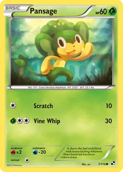 Pansage 7 - Black and White Base Pokesingles