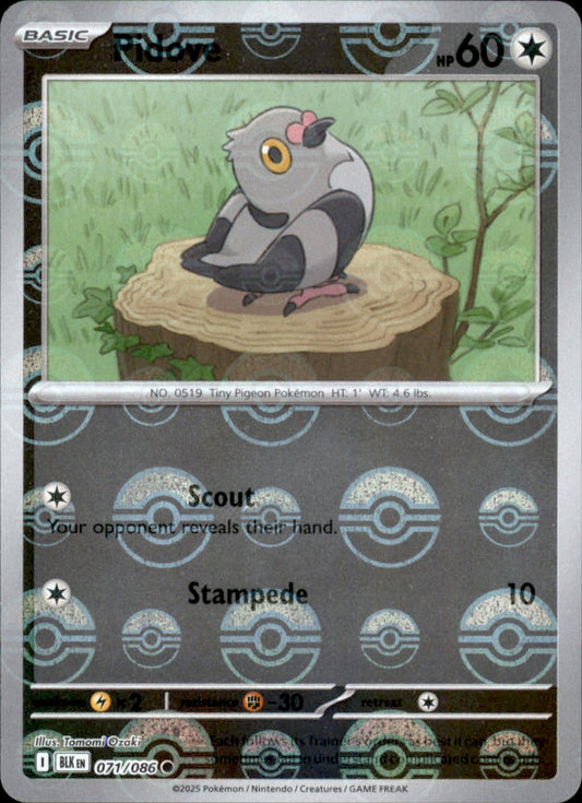 Pidove Poke ball Holo 071 - Black Bolt Pokesingles