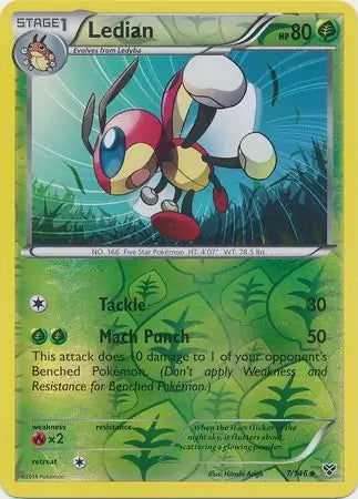 Ledian Reverse Holo 7 - XY Base Pokesingles
