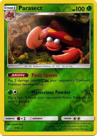 Parasect Reverse Holo 7 - Team Up Pokesingles