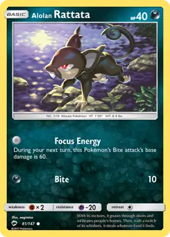 Alolan Rattata 81 - Burning Shadows Pokesingles