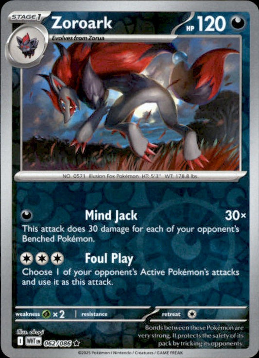 Zoroark Reverse Holo 062 - White Flare Pokesingles