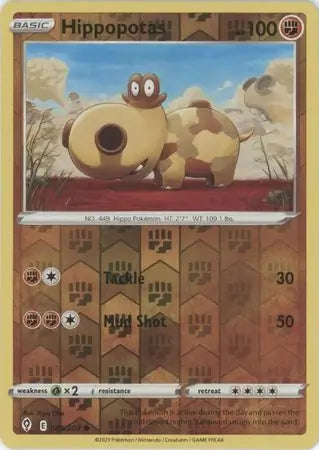 Hippopotas Reverse Holo 084, Evolving Skies | Sword & Shield, , 5.00 kr, Pokesingles. Kjøp pokemon kort til lave priser hos oss.