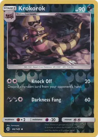 Krokorok Reverse Holo 84 - Sun & Moon Base Pokesingles