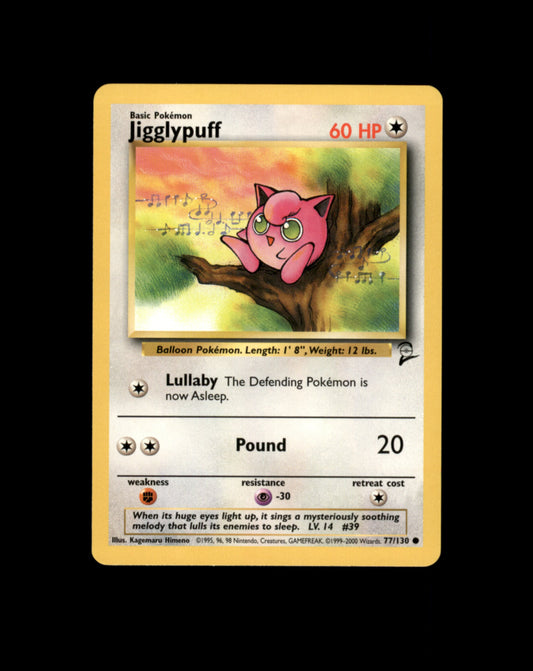 *SE BILDE FOR TILSTAND* Jigglypuff #77 Pokemon Base Set 2 Pokesingles
