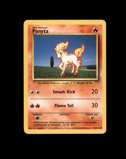 *SE BILDE FOR TILSTAND* Ponyta #60 Pokemon Base Set Pokesingles