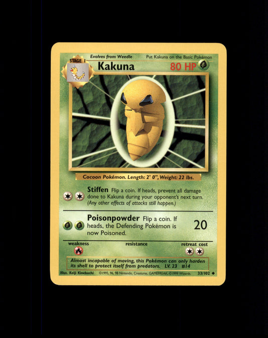 *SE BILDE FOR TILSTAND* Kakuna #33 Pokemon Base Set Pokesingles