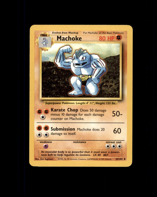 *SE BILDE FOR TILSTAND* Machoke #34 Pokemon Base Set Pokesingles