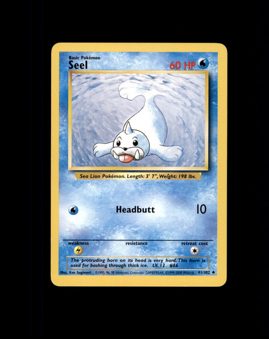 *SE BILDE FOR TILSTAND* Seel #41 Pokemon Base Set Pokesingles