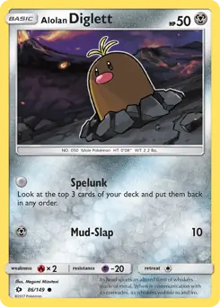 Alolan Diglett 86 - Sun & Moon Base Pokesingles