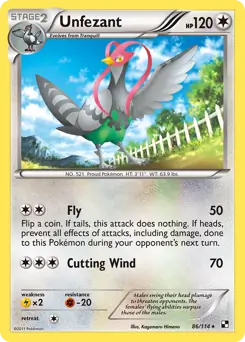 Unfezant 86 - Black and White Base Pokesingles