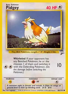 Pidgey 86 - Base Set 2 Pokesingles