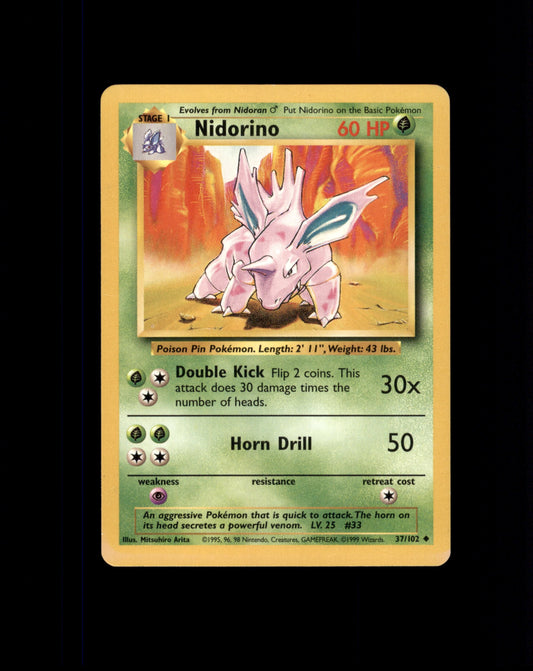 *SE BILDE FOR TILSTAND* Nidorino #37 Pokemon Base Set Pokesingles