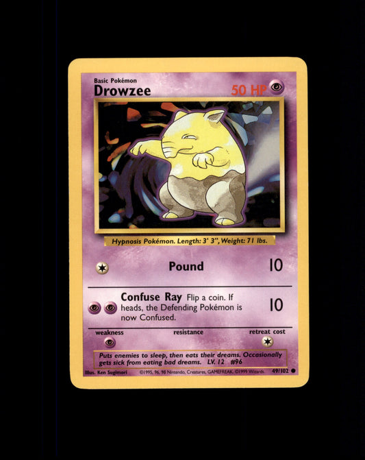 *SE BILDE FOR TILSTAND* Drowzee #49 Pokemon Base Set Pokesingles