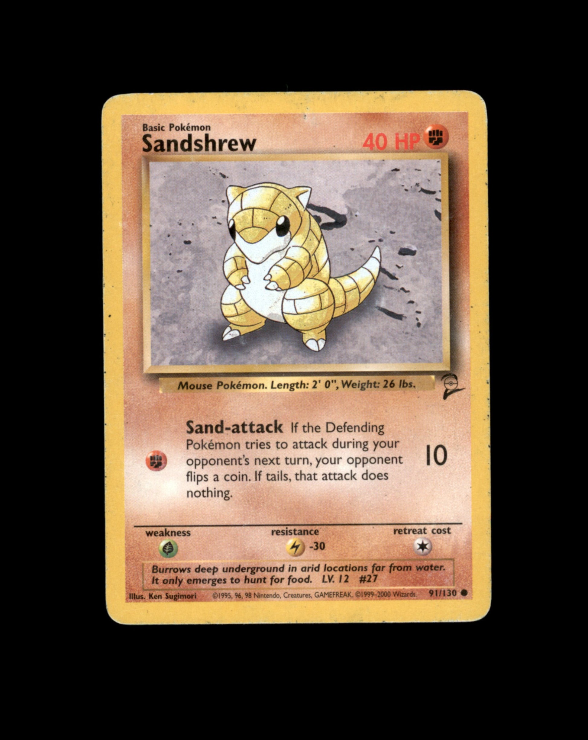 *SE BILDE FOR TILSTAND* Sandshrew #91 Pokemon Base Set 2 Pokesingles