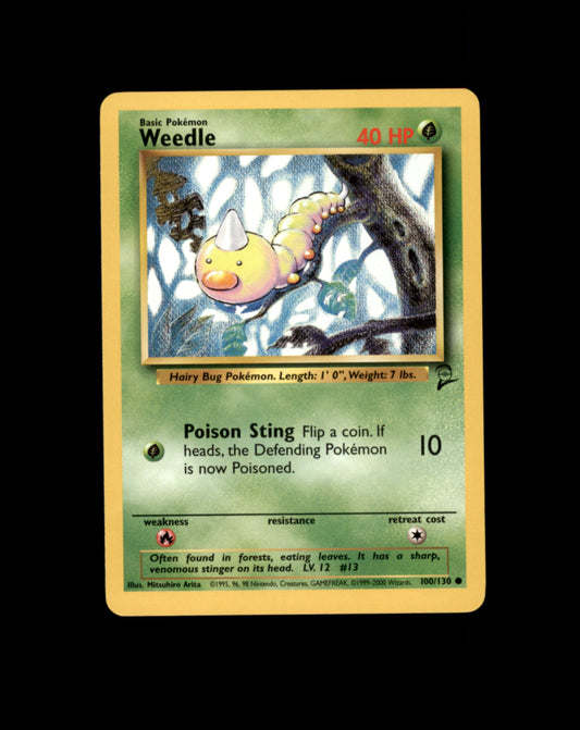 *SE BILDE FOR TILSTAND* Weedle #100 Pokemon Base Set 2 Pokesingles