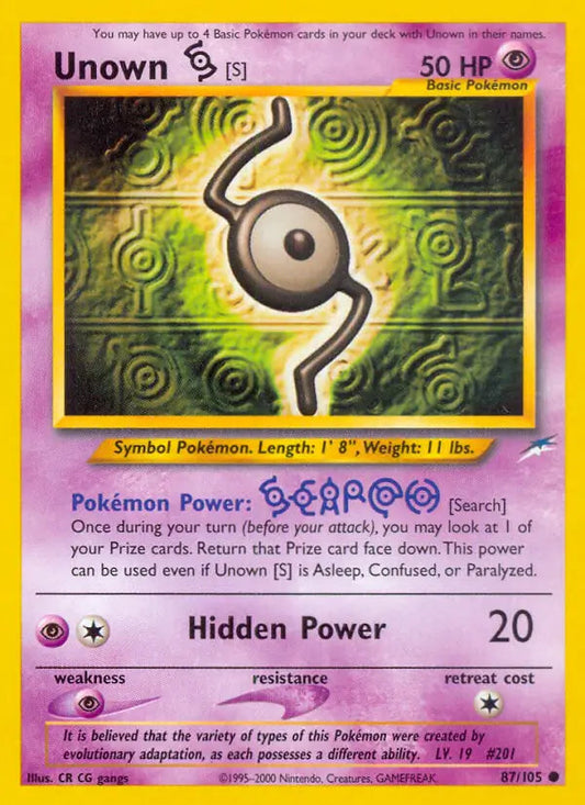 Unown [S] 87 - Neo Destiny Pokesingles