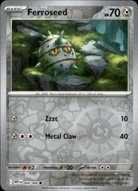 Ferroseed Reverse Holo 068 - White Flare Pokesingles