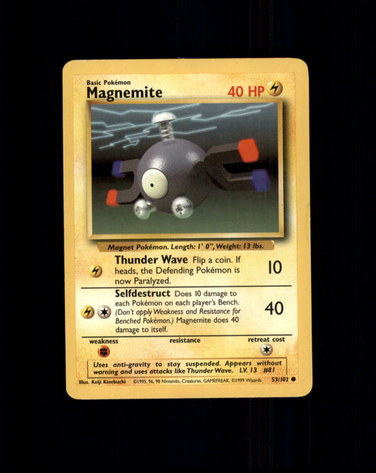 *SE BILDE FOR TILSTAND* Magnemite #53 Pokemon Base Set Pokesingles