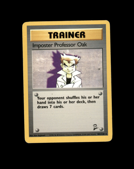 *SE BILDE FOR TILSTAND* Imposter Professor Oak #102 Pokemon Base Set 2 Pokesingles