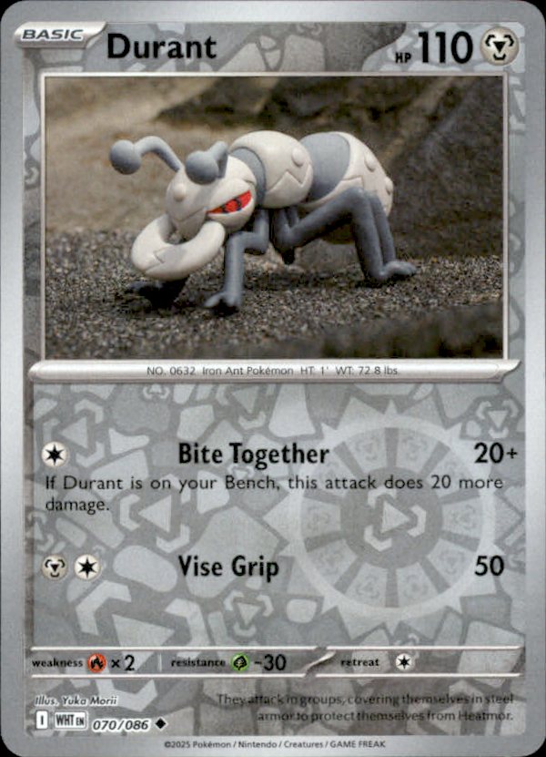 Durant Reverse Holo 070 - White Flare Pokesingles