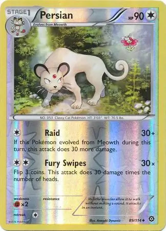 Persian Reverse Holo 89 - Steam Siege, Steam Siege | XY, reverse, 5.00 kr, Pokesingles. Kjøp pokemon kort til lave priser hos oss.