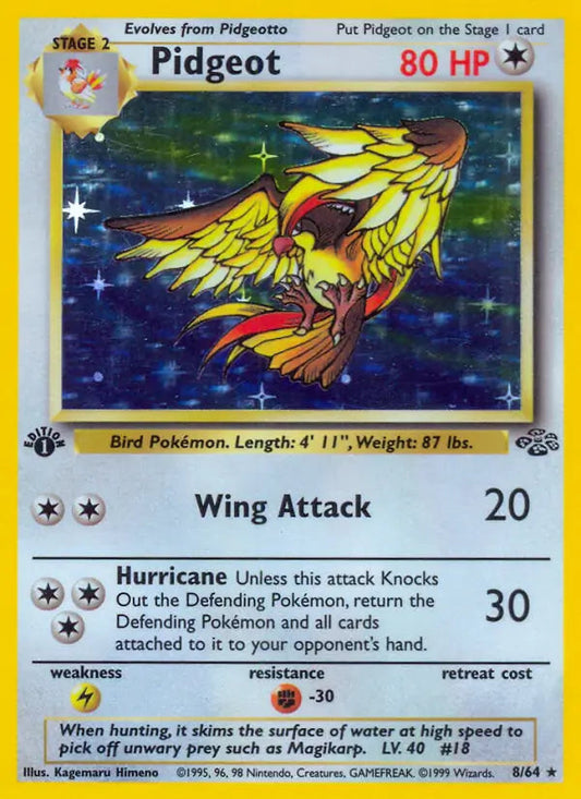 Pidgeot Holo 8 - Jungle 1st Edition Pokesingles