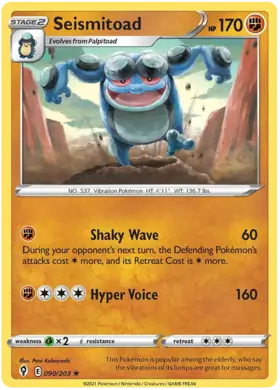 Seismitoad 090, Evolving Skies | Sword & Shield, , 5.00 kr, Pokesingles. Kjøp pokemon kort til lave priser hos oss.