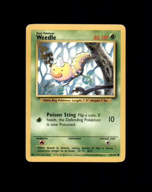 *SE BILDE FOR TILSTAND* Weedle #69 Pokemon Base Set Pokesingles