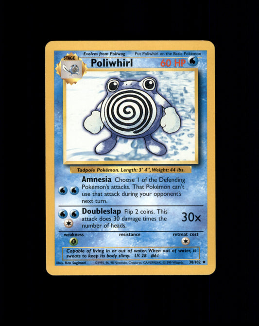 *SE BILDE FOR TILSTAND* Poliwhirl #38 Pokemon Base Set Pokesingles