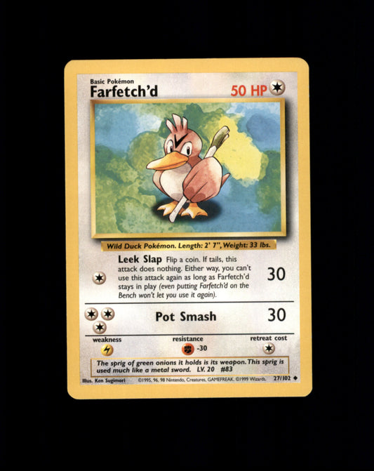 *SE BILDE FOR TILSTAND* Farfetch'd #27 Pokemon Base Set Pokesingles