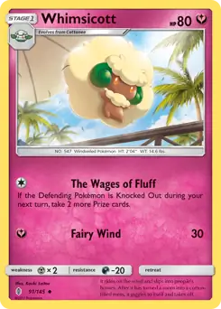 Whimsicott 91 - Guardians Rising Pokesingles