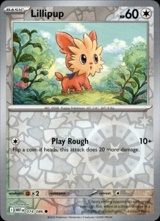 Lillipup Reverse Holo 074 - White Flare Pokesingles