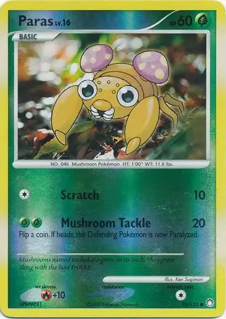 Paras Reverse Holo 92 - Mysterious Treasures Pokesingles