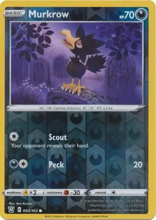 Murkrow Reverse Holo 093 - Battle Styles Pokesingles