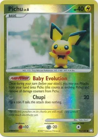 Pichu Reverse Holo 93 - Mysterious Treasures Pokesingles
