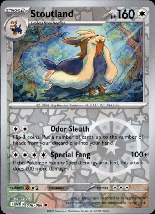 Stoutland Reverse Holo 076 - White Flare Pokesingles