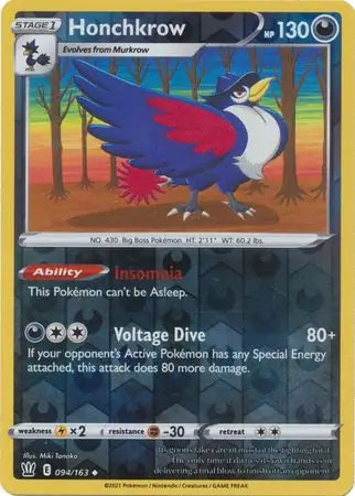 Honchkrow Reverse Holo 094 - Battle Styles