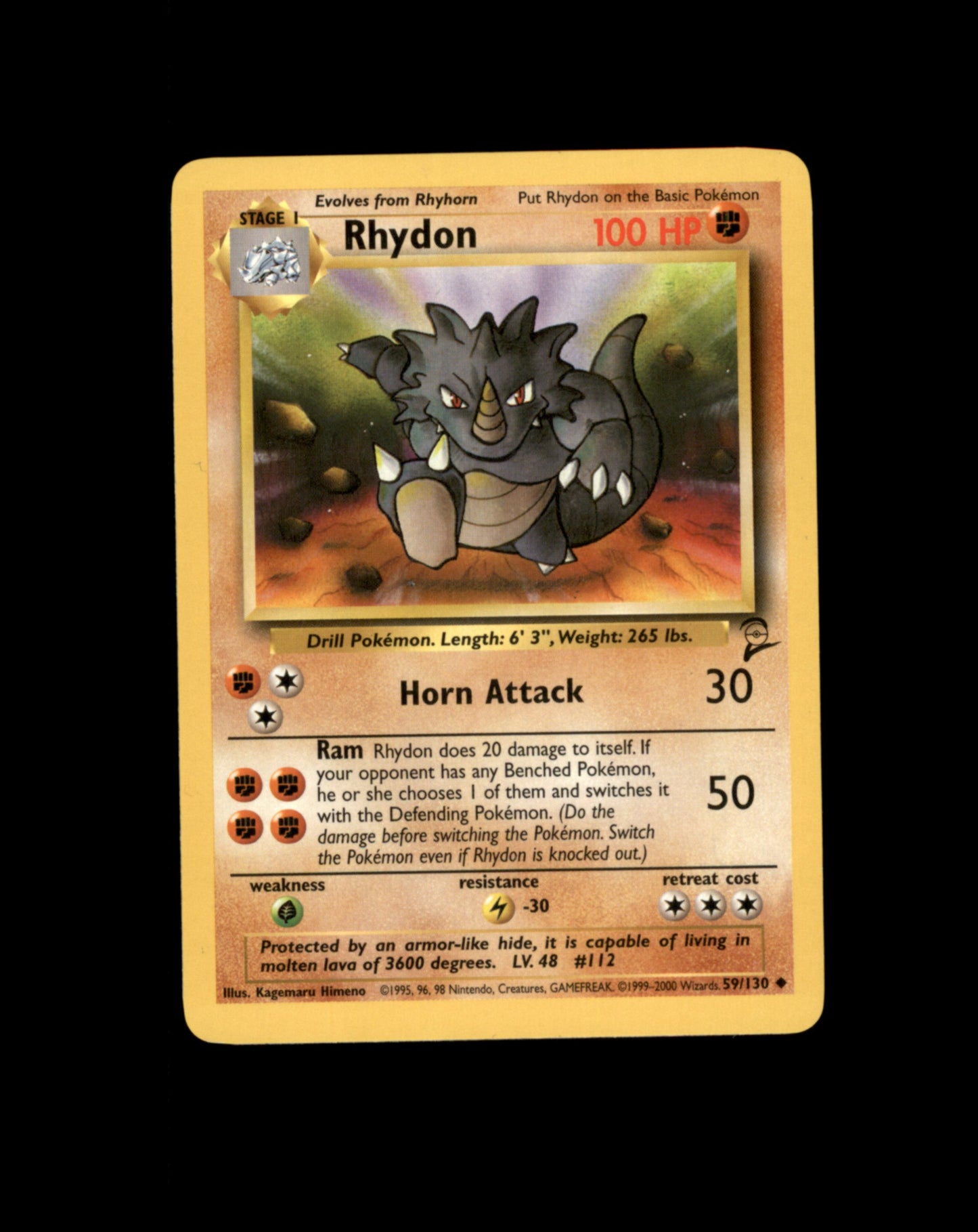 *SE BILDE FOR TILSTAND* Rhydon #59 Pokemon Base Set 2 Pokesingles