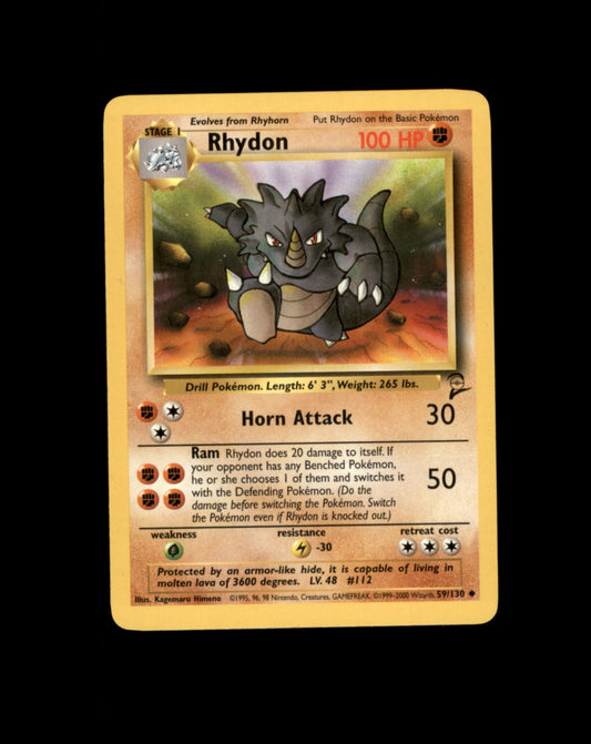 *SE BILDE FOR TILSTAND* Rhydon #59 Pokemon Base Set 2 Pokesingles