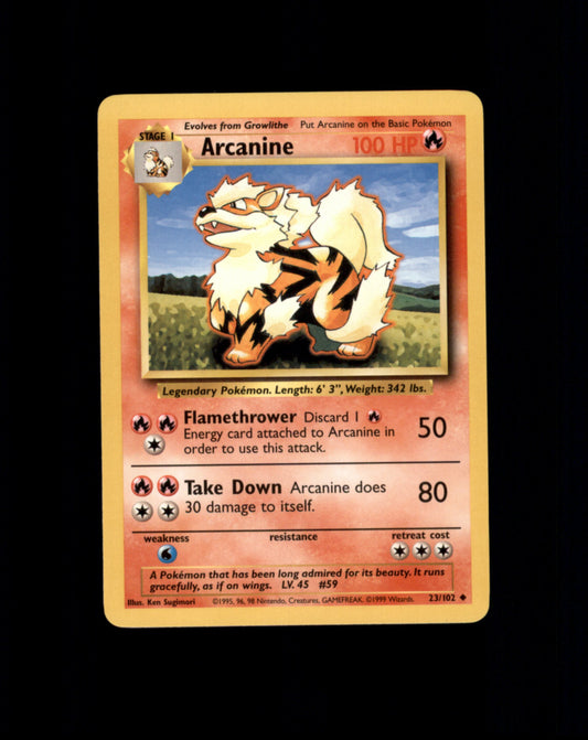 *SE BILDE FOR TILSTAND* Arcanine #23 Pokemon Base Set Pokesingles