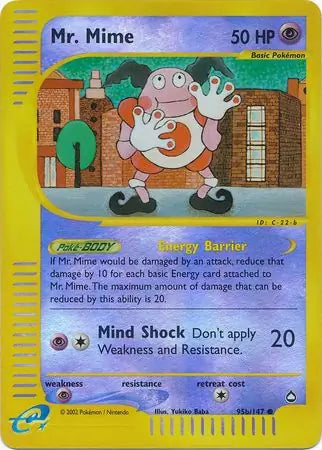 Mr. Mime Reverse Holo 95b - Aquapolis Pokesingles