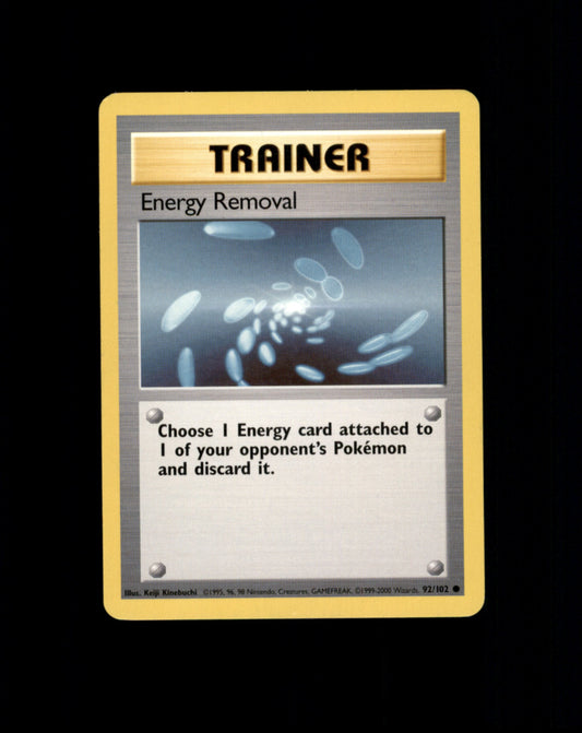 *SE BILDE FOR TILSTAND* Energy Removal #92 Pokemon Base Set Pokesingles